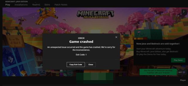 نحوه رفع ارور Minecraft Exit Code 1 در ویندوز 11 با Correct Mod Version