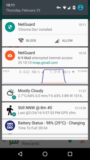 اعلان فعال NetGuard.