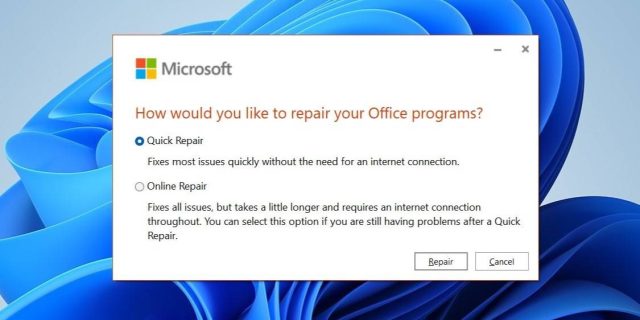 ابزار Repair Microsoft Office