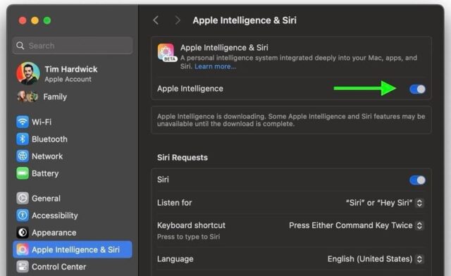 فعال کردن Apple Intelligence