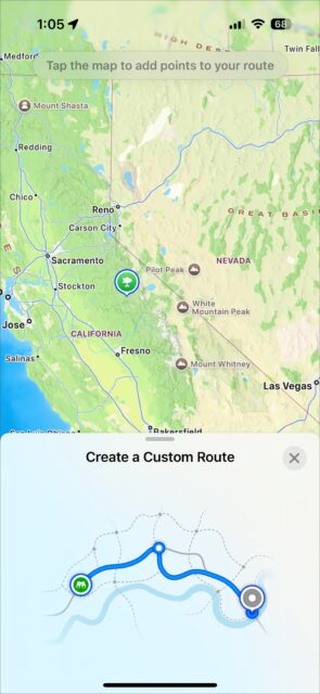 اگر مسیری در دسترس نیست، می‌توانید با انتخاب نقاط روی نقشه که می‌خواهید به مسیرتان اضافه کنید، یک مسیر سفارشی از موقعیت مکانی خود ایجاد کنید.