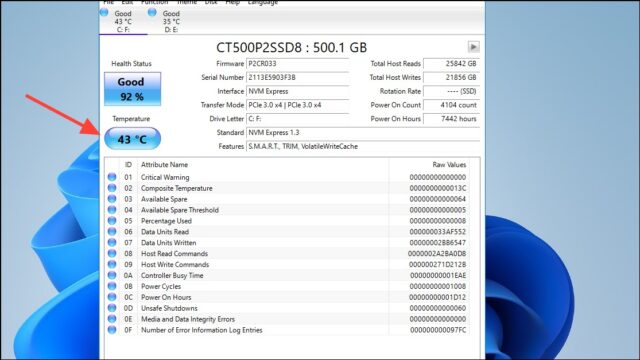 مشاهده دمای SSD با استفاده از CrystalDisk Info