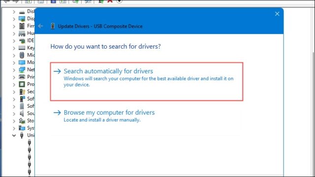 Search automatically for drivers