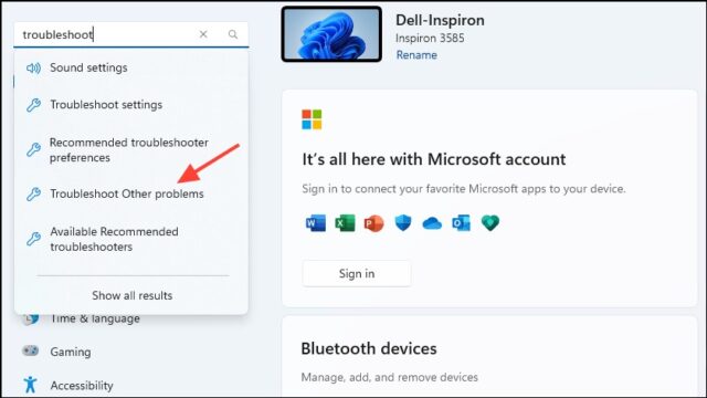گزینه Troubleshoot Other problems