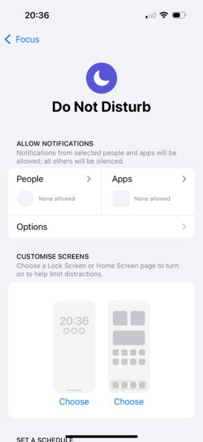 Settings > Focus > Do Not Disturb