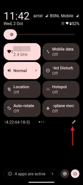 ویرایش Quick Settings