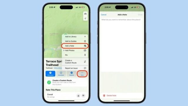 نحوه استفاده از ویژگی جدید کتابخانه و Notes در Maps در iOS 18