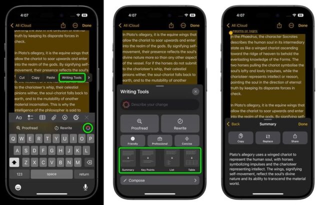 روش خلاصه کردن متن با Apple Intelligence در iOS 18.1