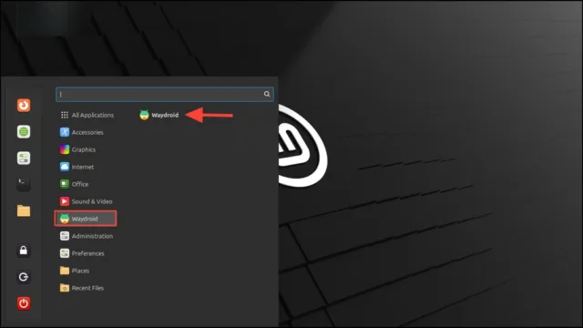 هنگامی که WayDroid روی سیستم شما نصب شد، آن را از منو اجرا کنید.